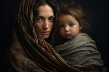 Mother and child. World peace concept