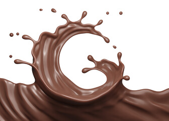 PSD Chocolate Splash 3D Rendering