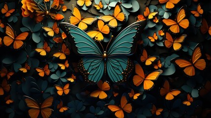 butterfly and butterflies background