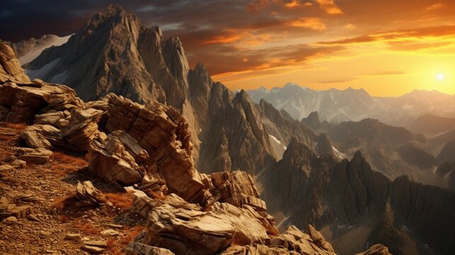 sunrise in the mountains  generated by AI