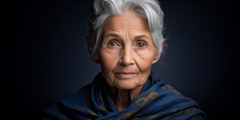 An elderly Dai women around 70 years old - obrazy, fototapety, plakaty