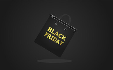 Black Friday sale sign on black background