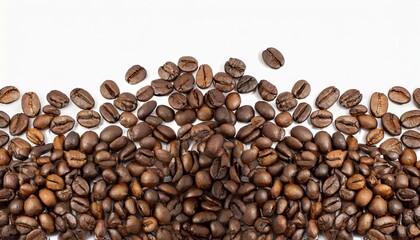 Panoramic coffee beans isolated on white and white background , generated by AI