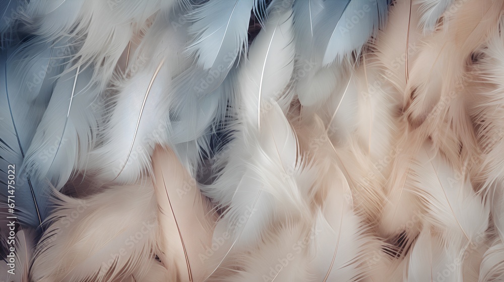 Aufkleber feathers background with beige colors blend and aesthetic soft style. fragile and sensitive elements
