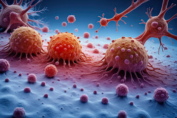 Cancer cells vis - obrazy, fototapety, plakaty