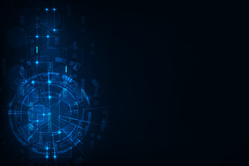 Fototapeta premium Vector tech circle abstract technology concept background. Hi-tech digital concept.