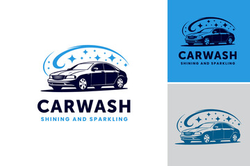 "Car wash logo" is a design asset suitable for car wash businesses, featuring a unique and recognizable logo to represent their brand.