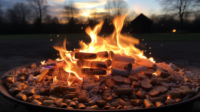 A beautifully decorated Lohri bonfire ready to be lit