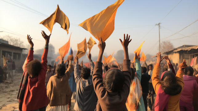 Children flying kites against a clear sky on Lohri