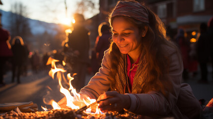 The first rays of the Lohri morning sun, signifying the start of the festival - obrazy, fototapety, plakaty