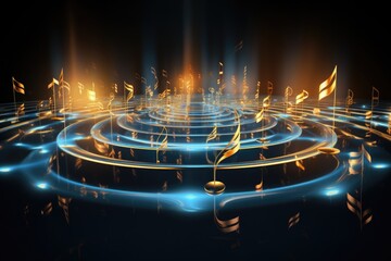 Musical abstract background from notes