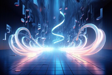 Musical abstract background from notes