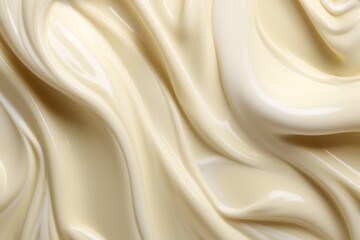 Melted wavy white chocolate, smoothabstract waves textured close-up wallpaper
