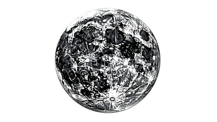 full moon isolated on white background cutout 