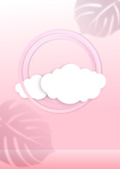 pink background with cloud