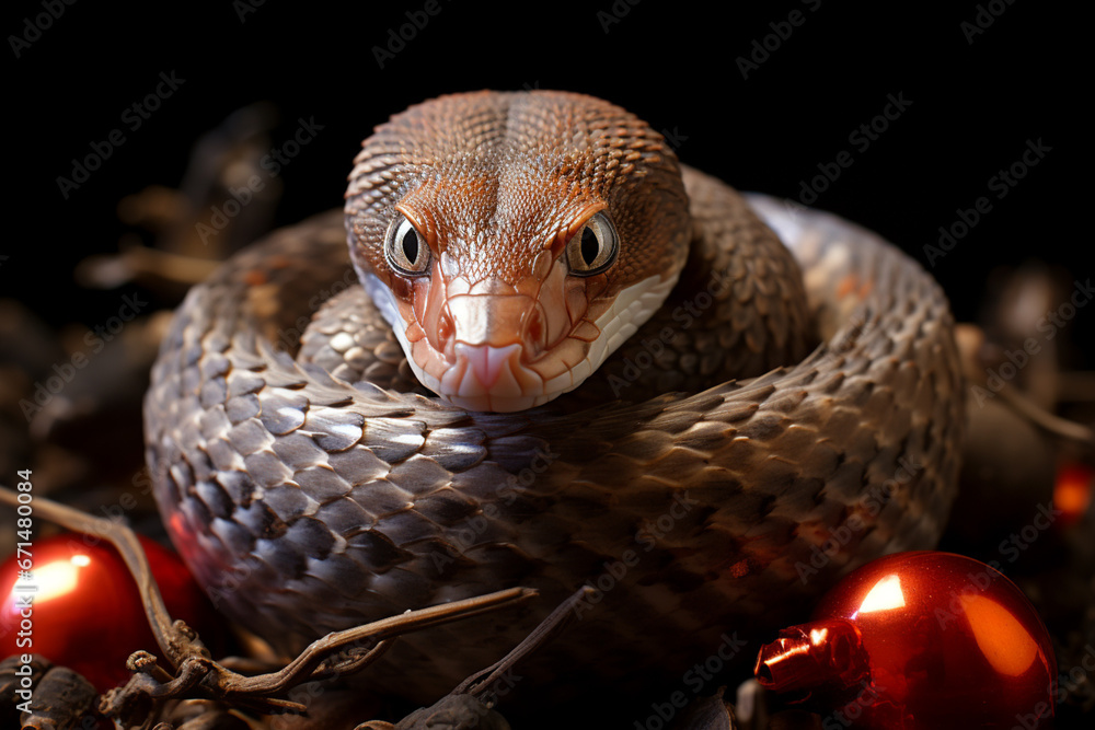 Poster a newborn snake shedding its eggshell remnants after hatching.