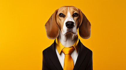Portrait of a business man with an animal face.