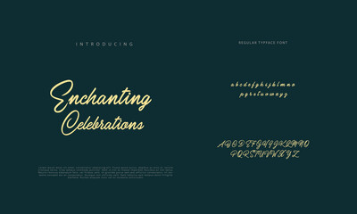 Abstract Calligraphy font alphabet. Minimal modern urban fonts for logo, brand etc. Typography typeface uppercase lowercase and number. vector illustration
