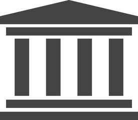 Government icon vector. Building construction symbol. Architecture residental design. Classic estate sign.