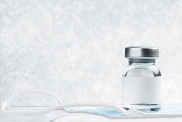 A single vial of vaccine for medical injection