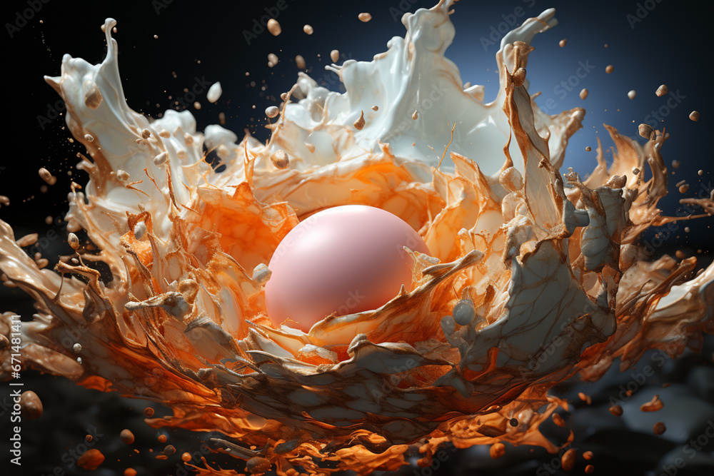 Aufkleber a detailed image of a fragile eggshell delicately breaking open to release a young life into the wor
