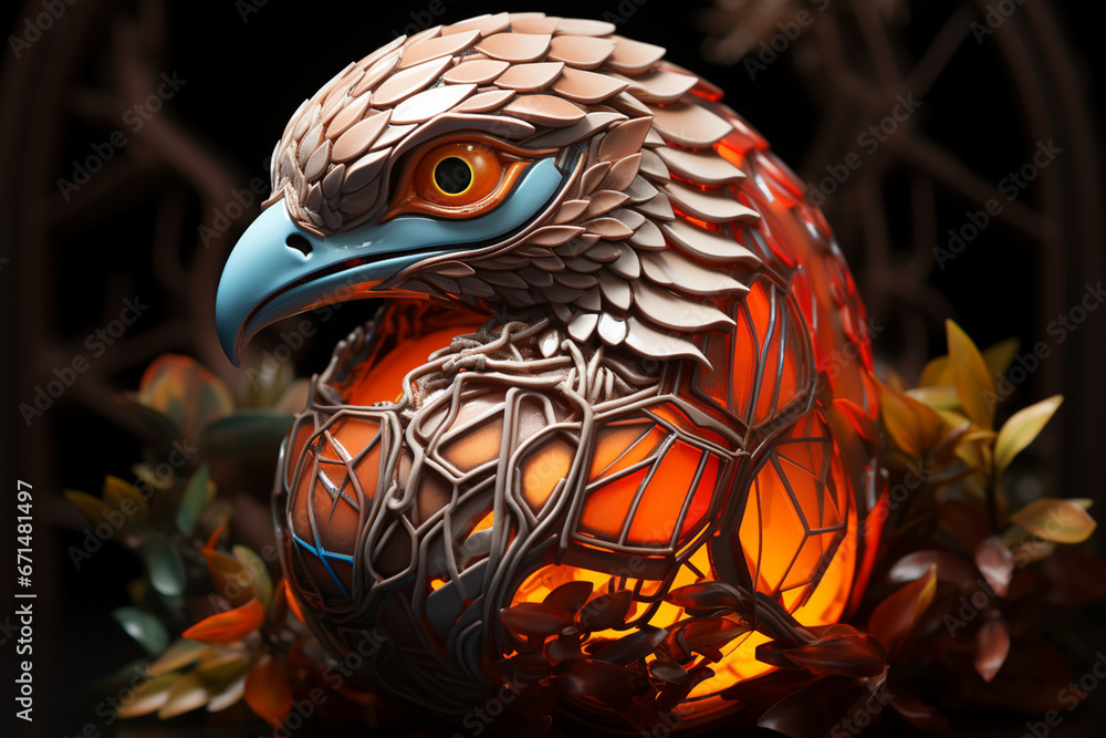 Poster A symbolic image of a hatchling emerging from a beautifully decorated eggshell, representing the eternal cycle of life.  