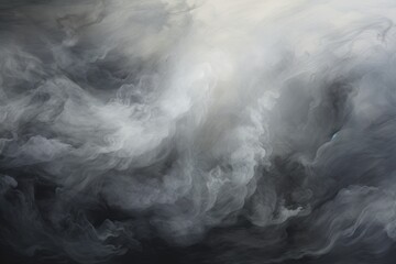 An abstract representation of swirling smoke and billowing tendrils in shades of gray, creating an eerie and mysterious atmosphere.