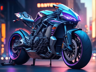 Conceptual design of A custom motorcycle isolated on various background