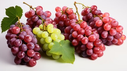 Obraz premium red and green grapes on a white background