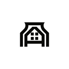 Strong Letter A House Logo Template
