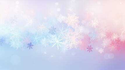 background with snowflakes in soft pastel colors.