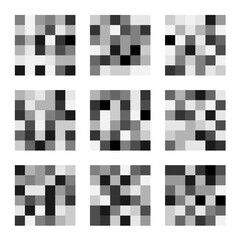 Censor pixel sign set. Censored content vector graphic blur effect 