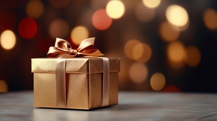 Jolly gift giving ai generated banner background copy space