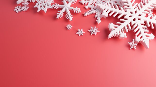 Snowflakes Christmas ai generated banner background copy space