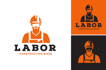 The "labor construction logo" is a design asset suitable for construction companies or contractors looking for a logo that represents labor and construction.