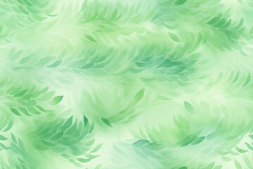 Obraz premium Green watercolor seamless pattern of leaves for background.