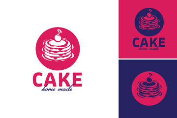 The "cake home made logo" is a design asset suitable for a homemade cake business or bakery to create a unique and personalized logo.