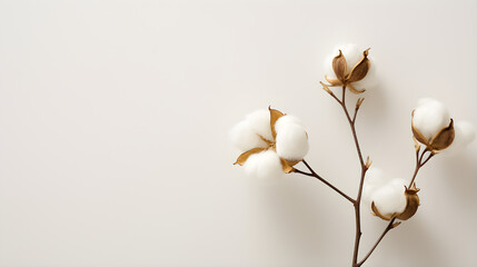 closeup Cotton flower on white background