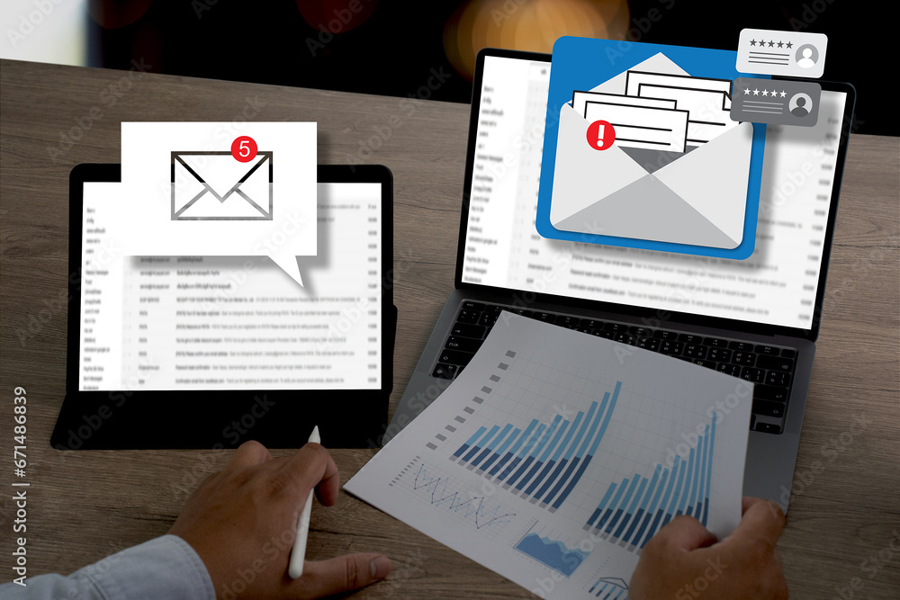 Aufkleber mail communication connection message to mailing contacts phone global letters concept