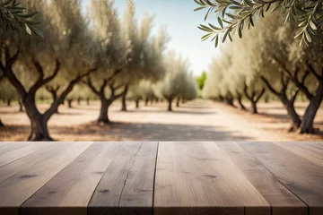 Gordijnen empty presentation table olive harvest © HalilKorkmazer