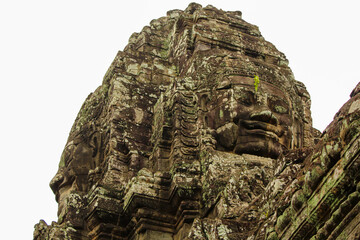 Faces of Bayon temple in Angkor Thom, Siemreap, Cambodia.