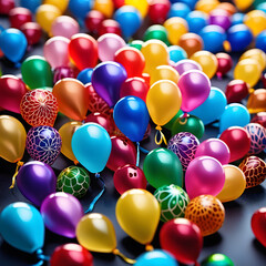 Fototapeta na wymiar colored balloons, AI-Generatet