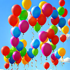 colored balloons, AI-Generatet