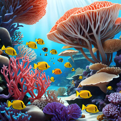 coral reef, AI-Generatet - obrazy, fototapety, plakaty