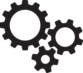 Setting icon vector with work cog gear element. Cogweel mechanism symbol. - obrazy, fototapety, plakaty