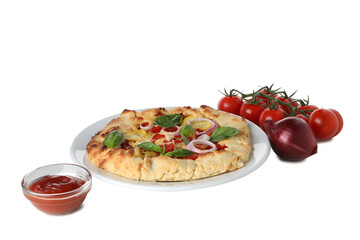 PNG, Galette, vegetables and sauce, isolated on white background