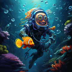 Fototapeta na wymiar Scuba diving sea underwater fish summer marine.