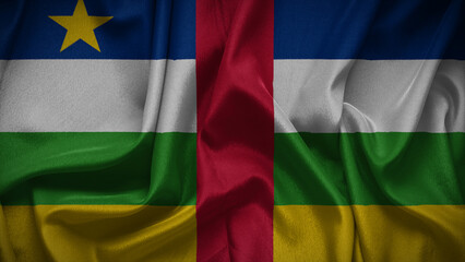 3d illustration flag of Central African Republic. Close up waving flag of Central African Republic.