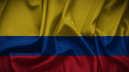 3d illustration flag of Colombia. Close up waving flag of Colombia.