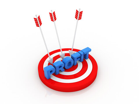 3d rendering Profit with target